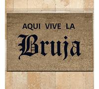 N/Ａ Felpudo Entrada casa Alfombra Salon Felpudo Bruja Home Decor Aqui Vive La Bruja Decoracion Hogar