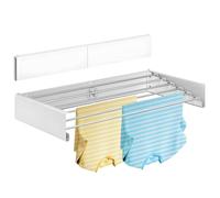 N 18.28 - Tendedero Extensible de Pared Retráctil - Tendedero Plegable de Pared para Interior o Exterior - Ahorra Espacio - Compacto - 35 kg de Capacidad - 6 Varillas - 100 cm (Blanco)