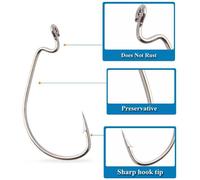 (N. 2) 7316 Anzuelos de acero de alto carbono para pesca en el mar, con púas, de vientre ancho, de