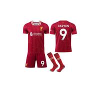 (Nº 9 DARWIN-16)QU - Camiseta de local del Liverpool con calcetines para niños y adultos 2024-2025 Nº