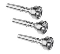 #N/a 3 Piezas Boquilla de Trompeta Embocadura Profesional para Trompetista Parte de Recambio de Cobre Set 3C 5C 7C Adecuado para Clases Y Ensayos de Grupo, Plata