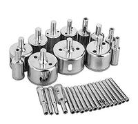 N / A 30pcs de perforación de Diamante Recubierto Set bit Azulejos Mármol de Cristal de cerámica Saw Agujero taladros de perforación for Las Herramientas eléctricas 6-50mm