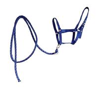 #N/A/a 2 Piezas Cabestro para Caballo con Rienda Nylon Protección Suave Arnés Ajustable Adecuado para Deportes Ecuestres Entrenamiento Paseo, Azul