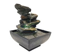 #N/A/a Fuente Decorativa de Mesa Fuente Cascada de Escritorio con Iluminación Led Agua Escultura de Rocas Miniatura Adecuada para Relajación
