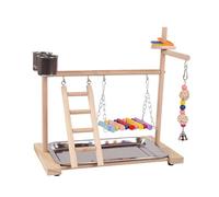 #N/A/a Parrot Playground Centro Interactivo de Madera para Loros con Escalera Columpio Comedero Juguetes Gimnasio para Ejercicio Adecuado para Coto