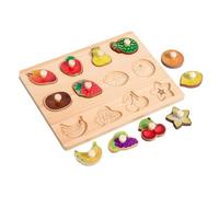 #N/A/a Rompecabezas de Formas de Madera, Tablero Clasificador de Formas para Desarrollar La Motricidad Fina Y La Coordinación Mano-Ojo para Niños Y Niñas, Fruta