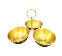 #N/a Bandeja de Servir con Un Recipiente de 3 Secciones para Aperitivos, Oro, tal como se describe
