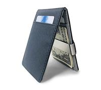 N/A Billetera de cuero con clip para dinero plegable y delgada para hombre con una abrazadera de metal para tarjetas de crédito de identificación femenina (color: C, tamaño: 11,5 x 8 cm), c, 11.5*8cm