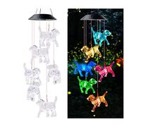 N/A Campanas de Viento Solares Que Cambian el Color de la luz Solar Móvil LED Campanas de Viento con Energía Solar para la Decoración del Jardín del Patio de la Fiesta en Casa,Dog