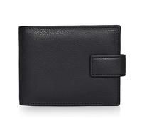 N/A Cartera de cuero con hebilla multiranura para tarjetas, gran capacidad, cartera para hombre con ventana de identificación y monedero (color: negro, tamaño: 12,5 x 9,5 cm), Black, 12.5*9.5cm,