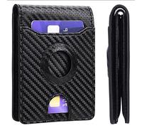 N/A Cartera para hombre antirrobo y antipérdida, tarjetero delgado RFID, mini billetera de fibra de carbono, clip para dinero minimalista (color: B, tamaño: 11 x 8 cm), b, 11*8cm