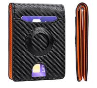N/A Cartera para hombre antirrobo y antipérdida, tarjetero delgado RFID, mini billetera de fibra de carbono, clip para dinero minimalista (color: B, tamaño: 11 x 8 cm), a, 11*8cm