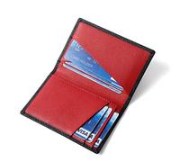 N/A Cartera pequeña para hombres Color de contraste Delgado Patrón Cruz Cuero Titular de la tarjeta de crédito para hombres (Color: B, Tamaño: 4.3 pulgadas), a, 4.3inch