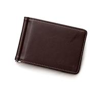 N/A - Clips de cuero para hombre, billeteras de metal, monederos de crédito, abrazadera, tarjeta de crédito, monedero (color: marrón, tamaño: 11,5 x 8 cm), Brown, 11.5*8cm