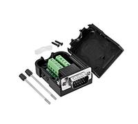 N/A D-sub DB15 - Conector de tarjeta de derivación con caja de 15 pines, 3 filas de puertos macho sin terminar, adaptador de terminal con tornillo de sujeción a mano