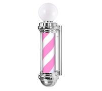 N/A Luz de Poste de barbero de 29,5", con luz esférica LED en la Parte Superior, Letrero Abierto de peluquería y barbería, lámpara de Pared LED de Ahorro de energía para salón de peluquería,Rosado