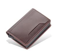 N/A RFID Smart Wallet Soporte de tarjeta de deslizamiento automático Cuero PU Aleación de aluminio Titular de la tarjeta de crédito Mini cartera para hombres (Color : C, Tamaño: 10 * 7 cm), a, 10*7cm