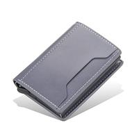 N/A RFID Smart Wallet Soporte de tarjeta de deslizamiento automático Cuero PU Aleación de aluminio Titular de la tarjeta de crédito Mini cartera para hombres (Color : C, Tamaño: 10 * 7 cm), b, 10*7cm