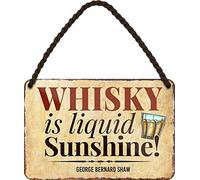 N / A Whisky is Liquid Sunshine HS417 - Cartel de chapa, 18 x 12 cm
