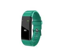 N+B Banda inteligente con carga USB, reloj inteligente impermeable con Bluetooth con pantalla táctil de 0,96 pulgadas, conteo de pasos, recordatorio de llamadas, para hombres, mujeres y niños (VERDE)