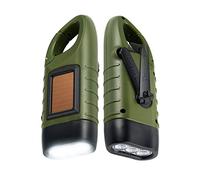 N+B Linterna de manivela con energía solar, lámpara de luz LED de emergencia recargable, linterna de supervivencia para acampar al aire libre, montañismo