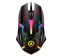 N+B Ratón con Cable USB, ratón LED para Juegos de diseño ergonómico con resolución Ajustable de 1200 PPP ratón óptico de 3 Teclas, Compatible con Ordenador portátil PC de Escritorio (Estrellas)