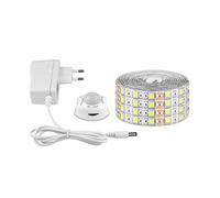 N+B Tira de luces LED, Tiras de luces LED con sensor de movimiento Luces LED Tiras de rayos de color blanco cálido con temporizador para dormitorio Gabinete Cocina Sala Luces de cuerda de cinta LED