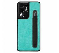 N+C Funda Protectora de Cuero PU Compatible con Samsung Galaxy S21 Ultra 5G Funda con S Pen Holder, S21 Ultra G9980 G998D G998U S-Pen Socket Slot Phone Case (Azul Cielo)