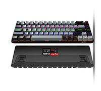 N+C Mecánico Teclados para Gamers 68 Teclas (Eje Azul/Rojo), Vistoso RGB Contraluz Teclados No conflicto Teclas Teclado con Cable para PC portátil (Eje Azul/Rojo) (Negro Eje Azul)