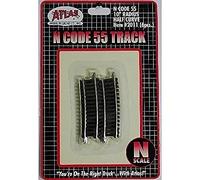 N Code 55 - Pista de media sección de radio de níquel plateado de 10 pulgadas (6) trenes Atlas