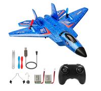 (N F22 AZUL 2 Batería) Avión de control remoto Helicóptero F22 Raptor Avión de control remoto 2.4G Control remoto