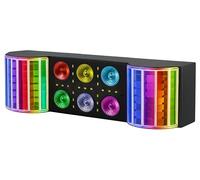 N-Gear Party Bar Three Barra de Iluminación LED PAR y Derby 50W Sistema de Luces RGBW con Trípode Efectos Estroboscópicos y Mando a Distancia para Fiestas Escenarios y Eventos Profesionales Negro