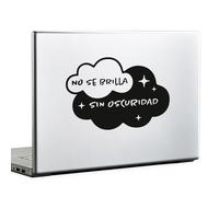 N.I.Edit.H - Adhesivo Frases y Palabras Motivadoras/Pegatina Motivacional/Stickers Original para Regalo/No se Brilla Sin Oscuridad/Vinilo decorativo Inspirador / 20.7 x 13.9 CM