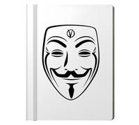 N.I.Edit.H - Pegatina V For Vendetta/Adhesivo decorativo/Vinilo corte negro/Máscara con símbolo/Conspiración, pólvora y traición/Sticker pared, cristal, madera, metal / 10 x 13,5 cm