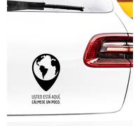 N.I.Edit.H - Vinilo adhesivo frases y palabras motivadoras/Pegatina inspiradora/Stickers original para regalo/USTED ESTA AQUÍ, CÁLMESE UN POCO (NEGRO)