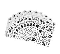 N 'icePackaging - 20 bolsas de regalo decorativas de papel plano, patrón de huellas en bolsas de papel kraft marrón o blanco, para ventas, dulces, fiestas, galletas, regalos (blanco, 8.5 x 11