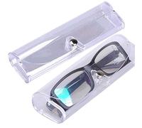 N-K PULABO - Funda transparente para gafas, de plástico, con botón, tipo botón, 2 unidades, creativo y útil