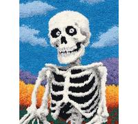 N.LANSHAN 11CT 0 Kit De Bordado Estampado Esqueleto De Dibujos Animados Kits De Patrones De Punto De Cruz,Juego De Bordado Impreso,Arte De Bordado Para La Decoración Del Hogar 60x80cm