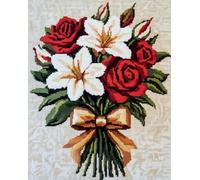 N.LANSHAN 11CT 0 Kits De Punto De Cruz Ramo Colorido Kits De Punto De Cruz Estampado,Juego De Bordado,Arte De Bordado A Mano Para Principiantes,Adultos 60x80cm