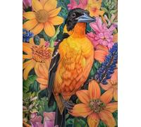 N.LANSHAN 11CT Animal Diy Kits De Bordado Punto Cruz Flores Y Pájaros Coloridos Kit De Bordado Con Estampado De Punto De Cruz Contado,Juego De Manualidades De Bordado Para Decorar El Hogar 60x80cm