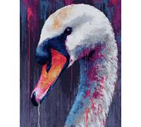 N.LANSHAN 11CT Animal Kit De Bordado Estampado Retrato De Cisne Kits De Punto De Cruz Estampado,Juego De Bordado,Arte De Bordado A Mano Para Principiantes,Adultos 60x80cm