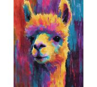 N.LANSHAN 11CT Kit De Bordado Estampado Alpacas Con Grafitis Coloridos Juego De Bordado Preimpreso, Arte De Bordado A Mano Para Bricolaje, Kits De Punto De Cruz Estampado Para Principiantes 50x70cm