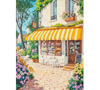 N.LANSHAN 11CT Kit De Bordado Estampado Pastelería Callejera De Dibujos Animados Kits De Patrones De Punto De Cruz, Juego De Bordado Impreso, Arte De Bordado Para La Decoración Del Hogar 60x80cm