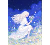 N.LANSHAN 11CT Kit De Punto De Cruz Con Estampado Chicas De Anime Y Flores Kits De Patrones De Punto De Cruz, Juego De Bordado Impreso, Arte De Bordado Para La Decoración Del Hogar 60x80cm