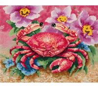 N.LANSHAN Diy Kit Alfombra Gancho De Pestillo Cangrejos Y Flores Kits De Ganchillo Para Hacer Alfombras，Bordado A Mano，Tapices，Regalos Para Aficionados Al Bricolaje. 60x90cm