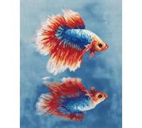 N.LANSHAN Diy Kit Cojin Gancho De Pestillo Dibujos De Animales Marinos Con Peces Kit Para Hacer Alfombras Con Ganchillo Para Adultos Y Niños，Kits De Punto De Cruz，Tapices，Costura. 55x75cm