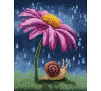 N.LANSHAN Diy Kit Gancho De Pestillo Caracol Bajo La Flor Kits De Ganchillo Para Hacer Alfombras，Bordado A Mano，Tapices，Regalos Para Aficionados Al Bricolaje. 100x140cm