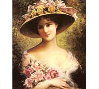 N.LANSHAN Diy Kits De Bordado Punto Cruz, Retrato De Mujer, Pintura Al Óleo Famosa 11Ct Cross Stitch Kit De Herramienta De Puntada Cruzada Contada A Mano 60x80cm