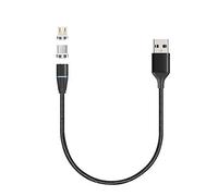 N. NETDOT 12th Generación Cable Magnético,Carga Rápida y Transferencia de Datos para Teléfonos Inteligentes Micro-USB,USB-C Viene con 2 Conectores Cada Cable(0.3 Meters/1 Pack Negro)