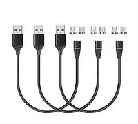N. NETDOT 12th Generación Cable Magnético,Carga Rápida y Transferencia de Datos para Teléfonos Inteligentes Micro-USB,USB-C (0.3 Meters/3 Pack Negro)